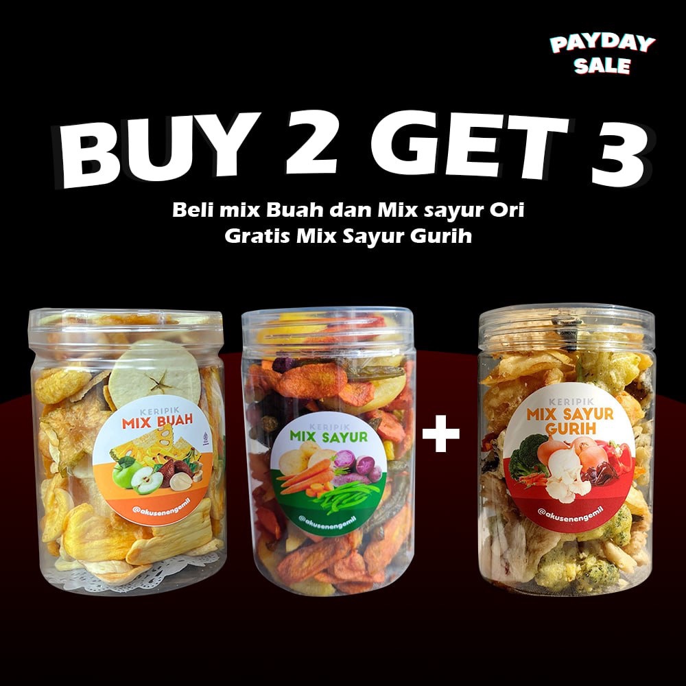 

BUY 2 GET 3 750ml MIX SAYUR ORI, BUAH DAPAT MIX SAYUR GURIH