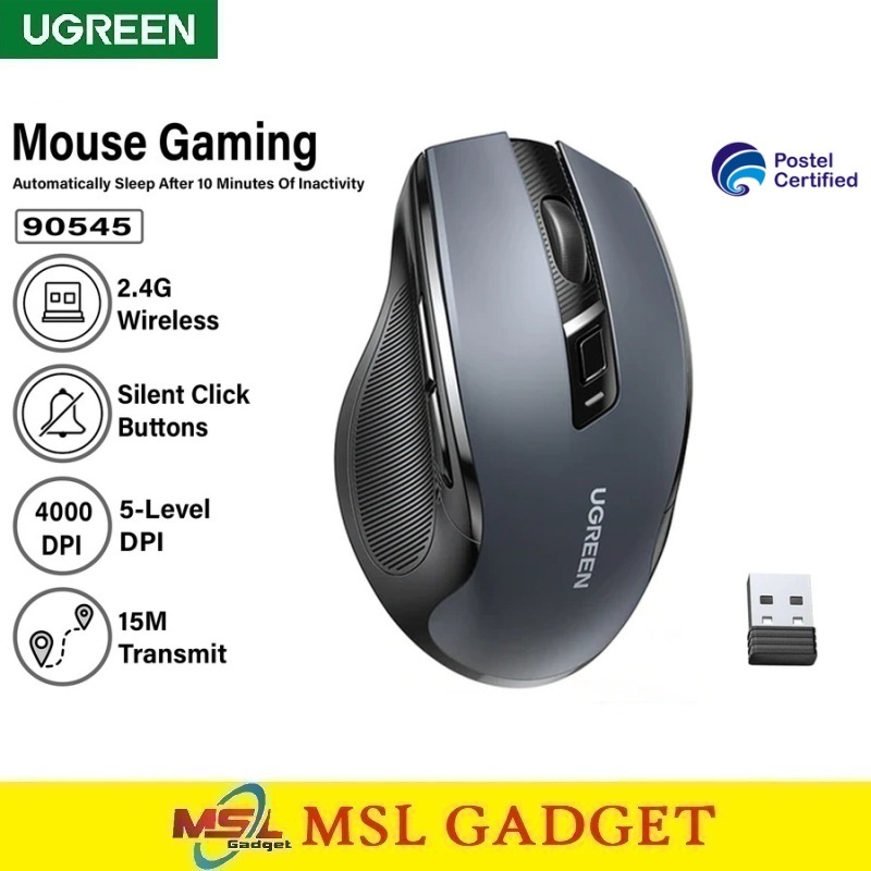 UGREEN Mouse Gaming Wireless Bluetooth Silent Click Ergonomic