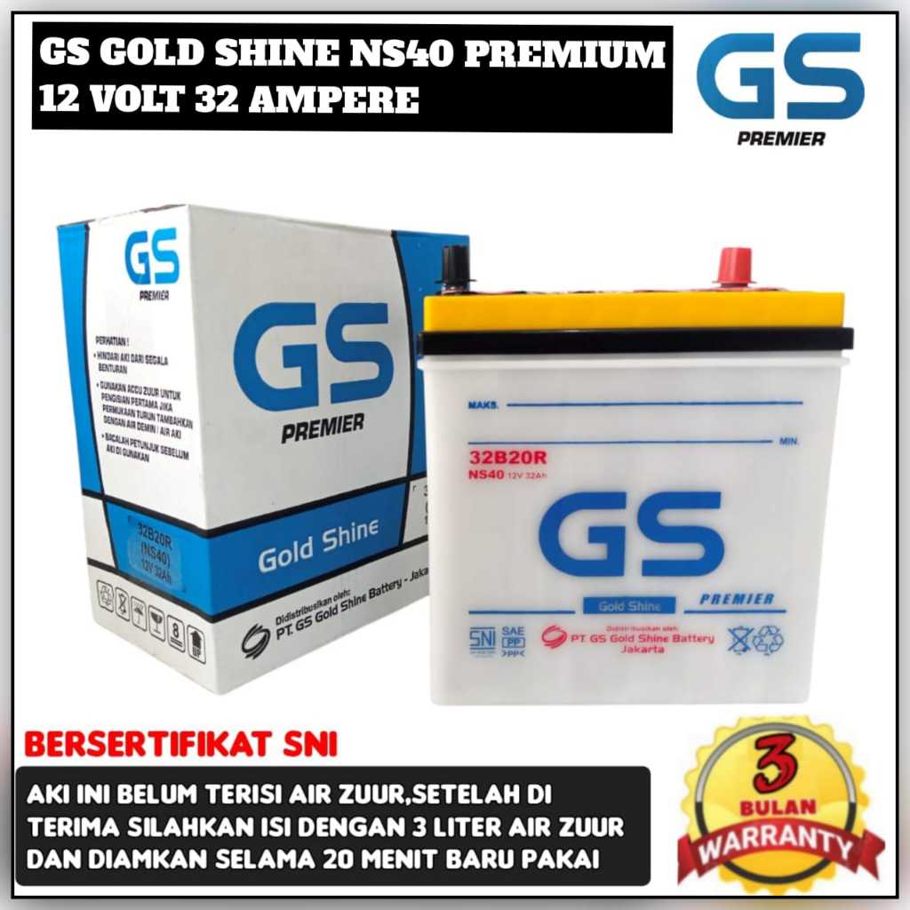 Aki Mobil Avanza/Rush/Espass/Terios/Xenia/Katana/Carry GS gold Shine Premium NS40 32 ampere