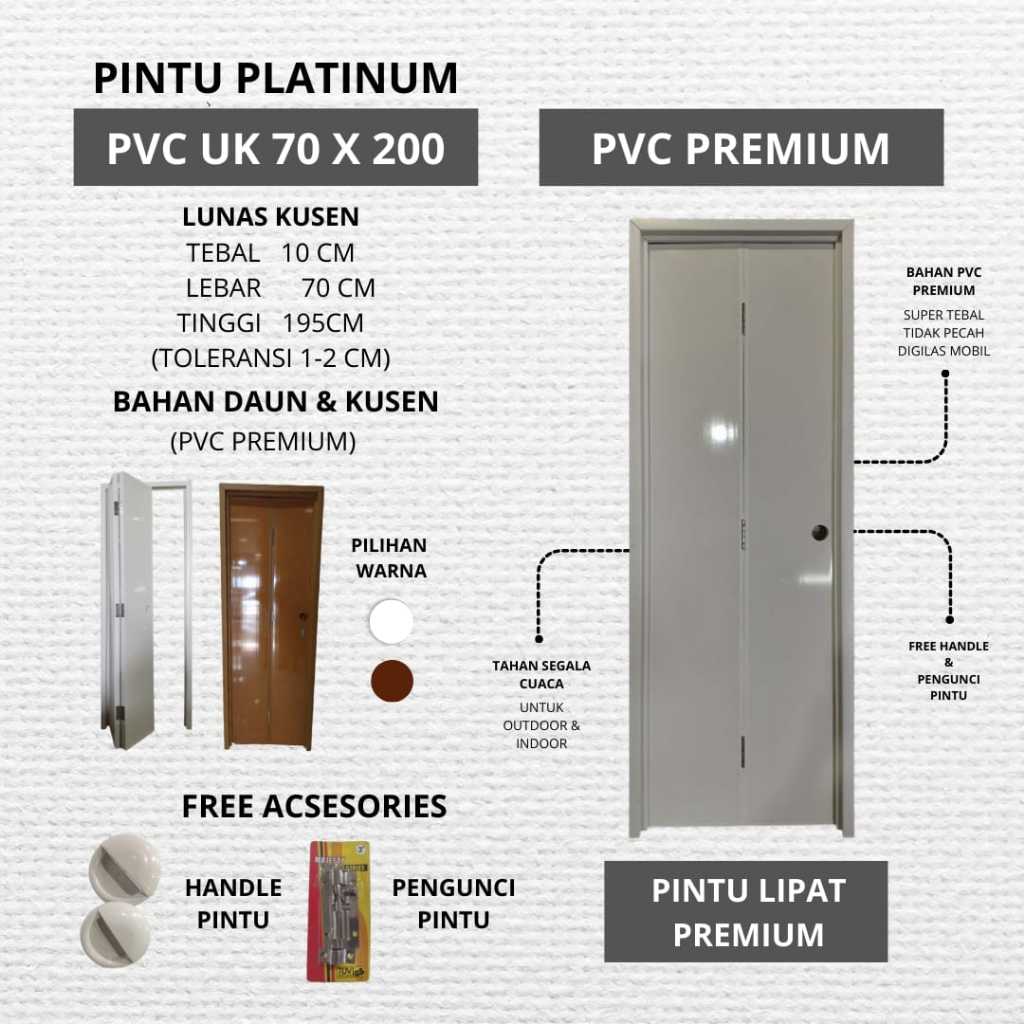 Pintu Lipat Minimalist Bahan PVC Premium