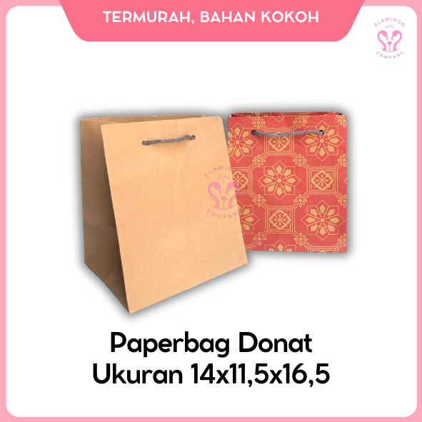 

PAPERBAG DONAT UK P14 X L11,5 X T16,5 / TAS SOVENIR / PAPERBAG KADO / PAPERBAG MURAH / TAS DONAT
