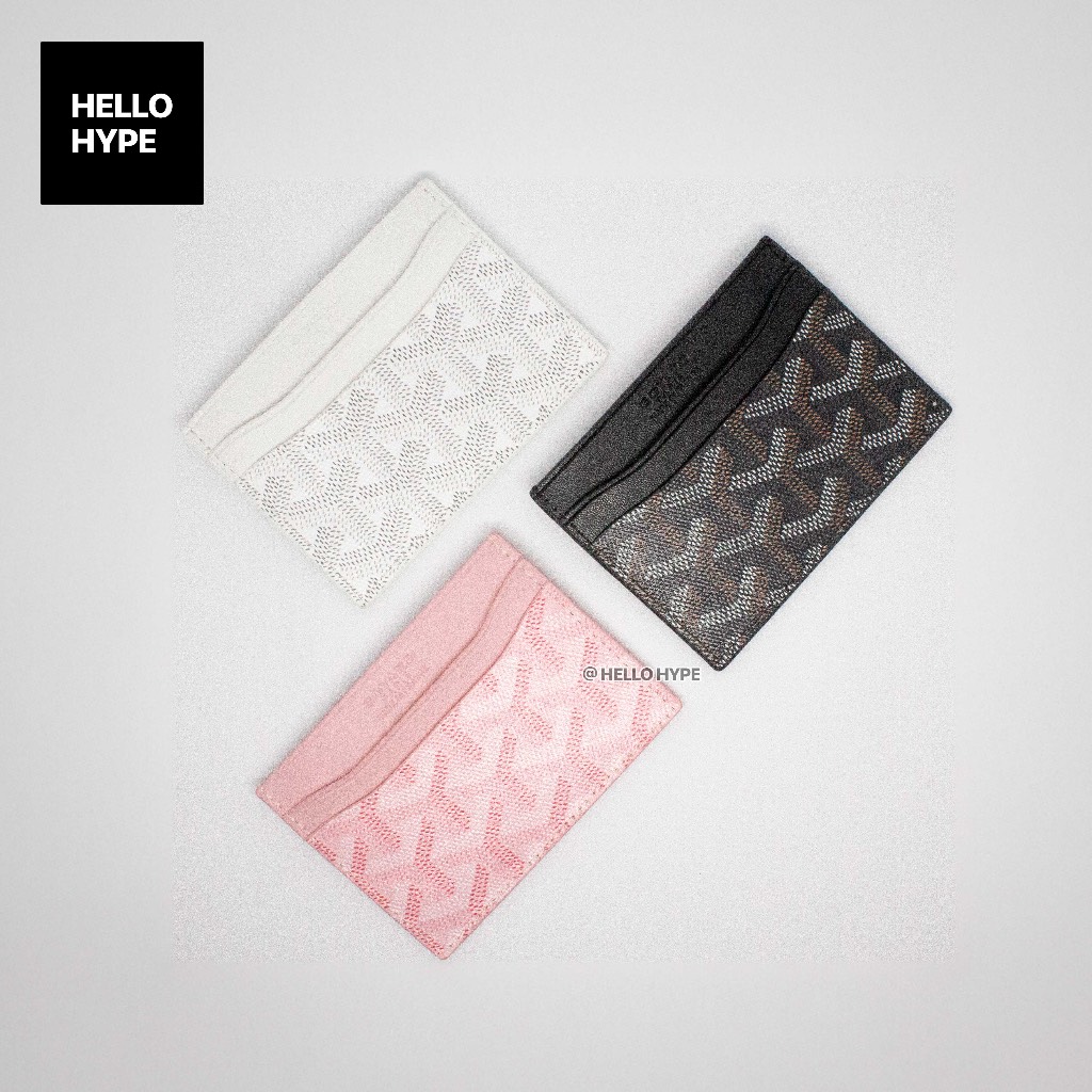 Goyard_Saint_Sulpice_Card_Holder_White_Black_Pink dompet kartu card holder