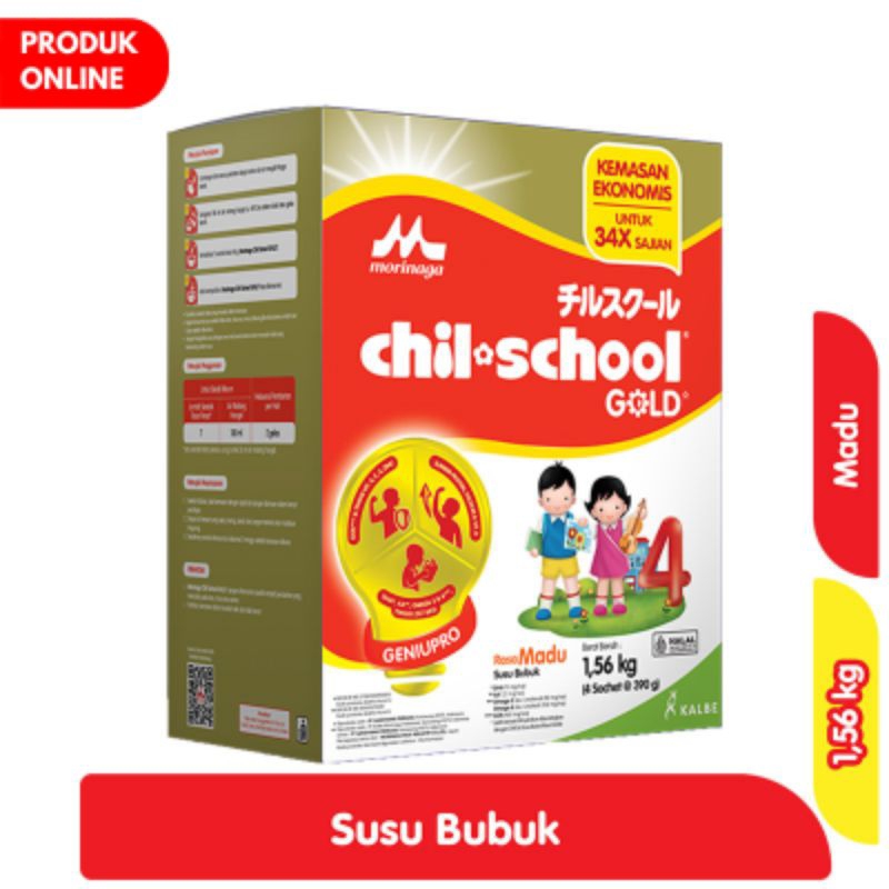 

Morinaga chil-school Gold Susu Bubuk Pertumbuhan Anak Madu 4 x 390 g