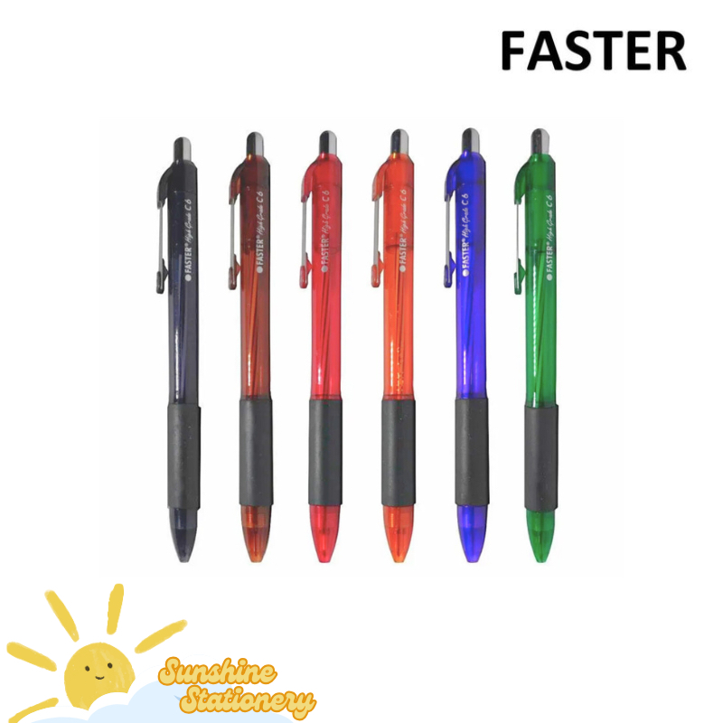 

[PCS] FASTER Pulpen Tinta Hitam Biru Merah C600 C6 F3 Queens C6000