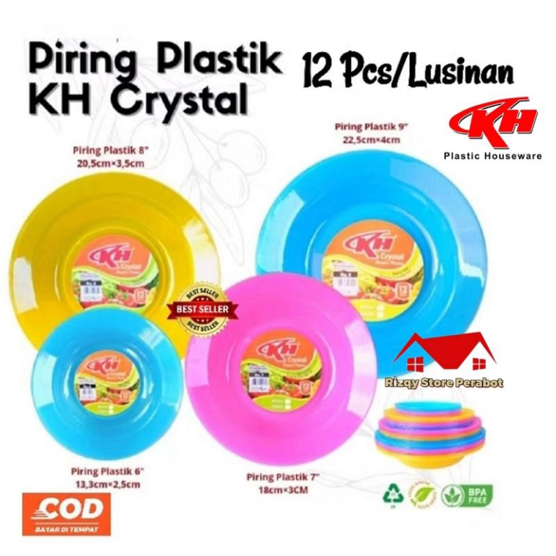 Piring Plastik KH 12 pcs/ Lusinan/ Piring Plastik Lusinan Murah