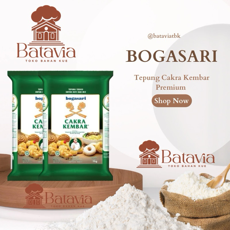 

Cakra Kembar Tepung Premium 1kg | BOGASARI TEPUNG TERIGU CAKRA KEMBAR PREMIUM