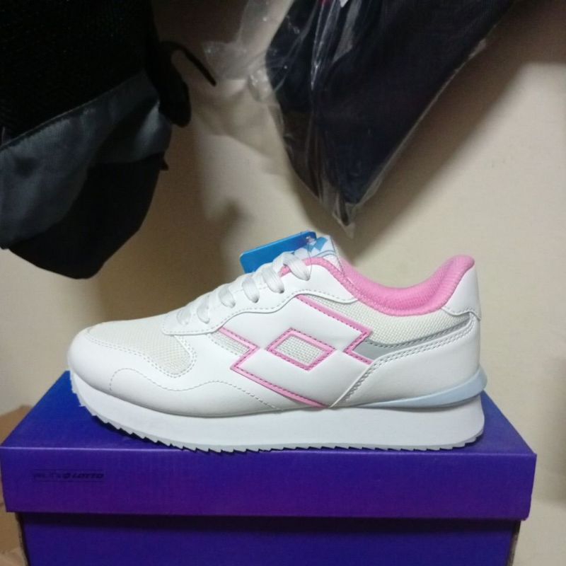Sepatu sneakers kasual wanita Lotto Cedar (F) white pink casual shoes original