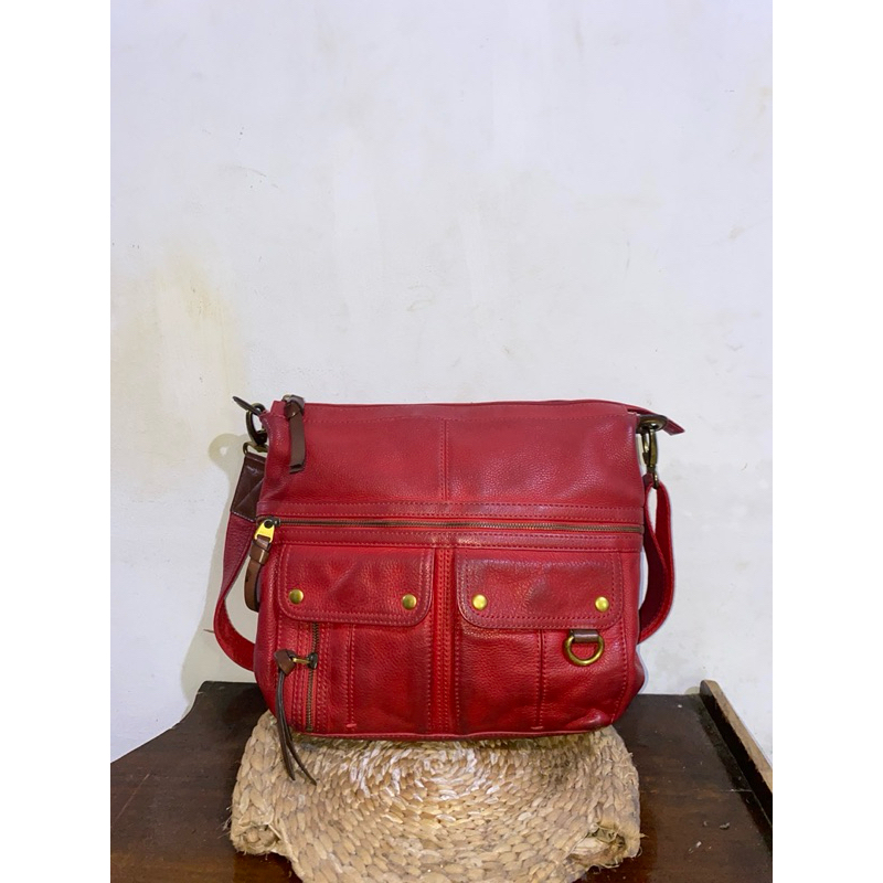 Preloved Tas Fossill Morgan Leather Ori