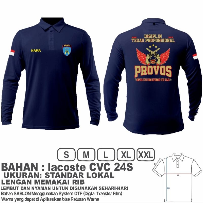 kaos provos polo lengan panjang terbaru/kaos kerah provos