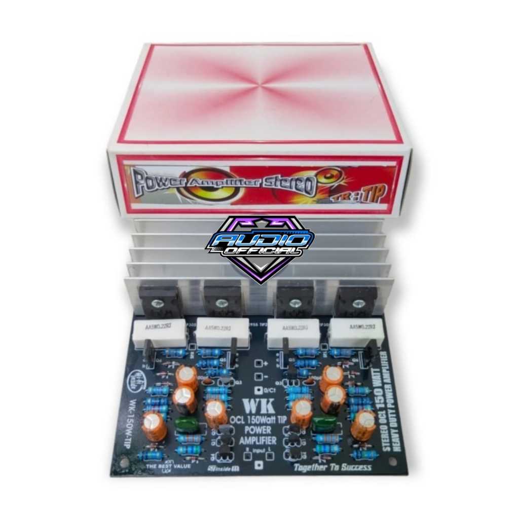 PA Power Amplifier Stereo OCL 150 watt lengkap TIP final ST + Heatsink