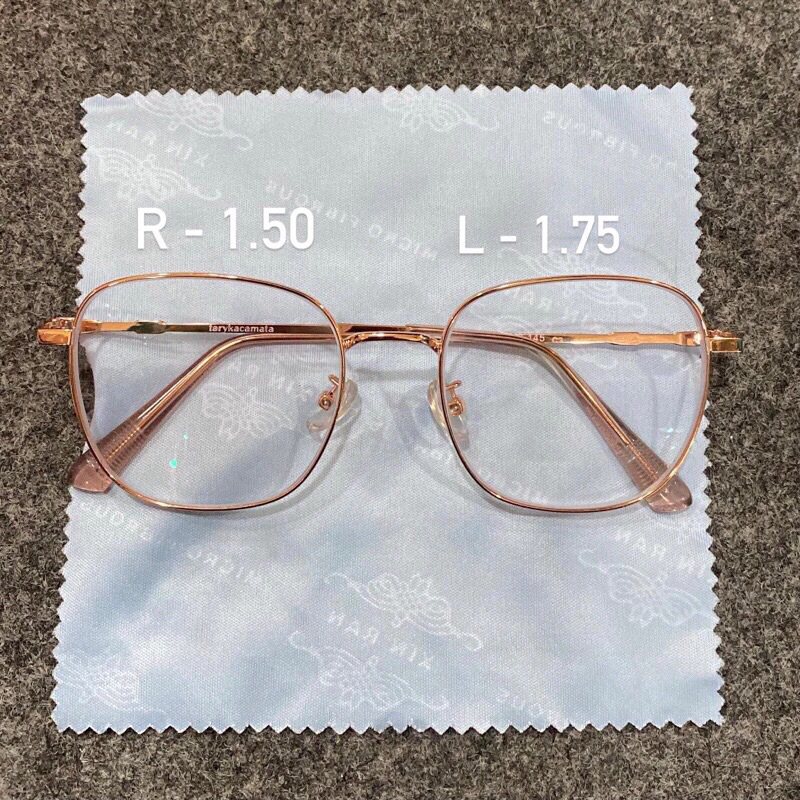 Kacamata minus 1.50 / 1.75 dua model besi premium rosegold