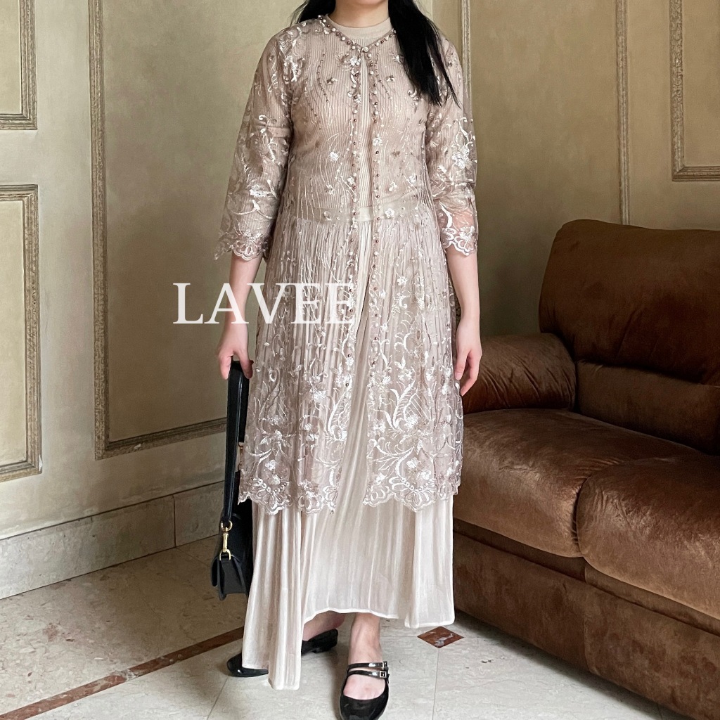 LAVEE - Alisha Lace Outer / (OUTER ONLY) - Cardigan Lace Brukat Tile Mutiara