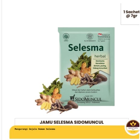 

JAMU SELESMA SIDO MUNCUL ISI 10 SACHET SERBUK