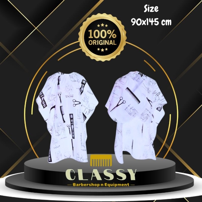 Kain Cukur Rambut Dewasa Putih Motif