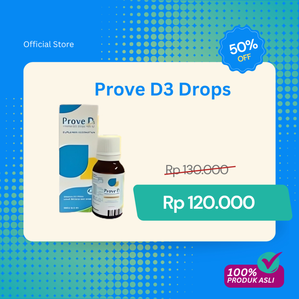 Prove D3 Drop vitamin D3 Drop Isi 12.5 Ml Botol 400 IU UNTUK ANAK BAYI DEWASA VITAMIN D