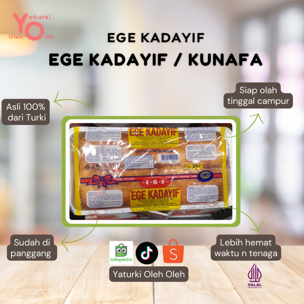 

Kunafa, Ege Kadayif Bahan Coklat Dubai Asli Turki