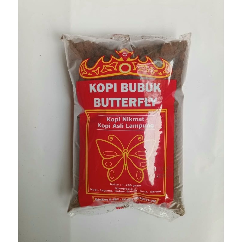 

Kopi Bubuk Butterfly 200gr - kopi robusta lampung