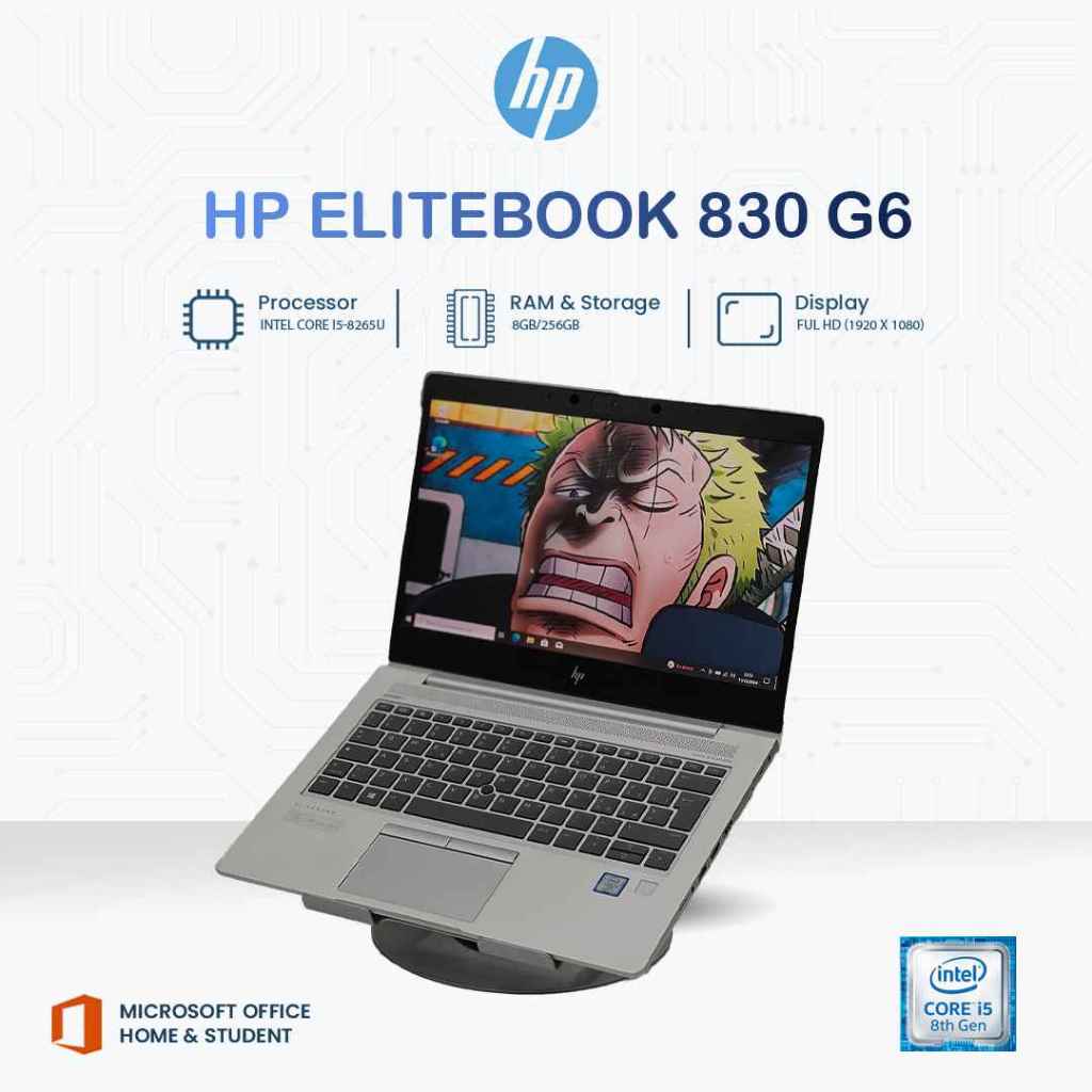 HP EliteBook 830 G5 | Intel Core i7 | RAM 8GB | SSD 256GB | 13.3” FHD Touchscreen | Tipis, Ringan & 