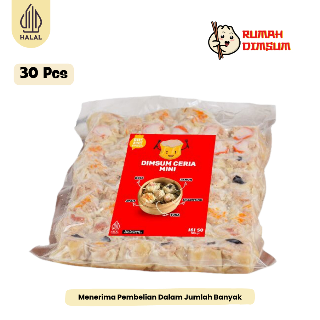 

Dimsum Mini Ceria Isi 30 pcs Frozen Halal & Lezat