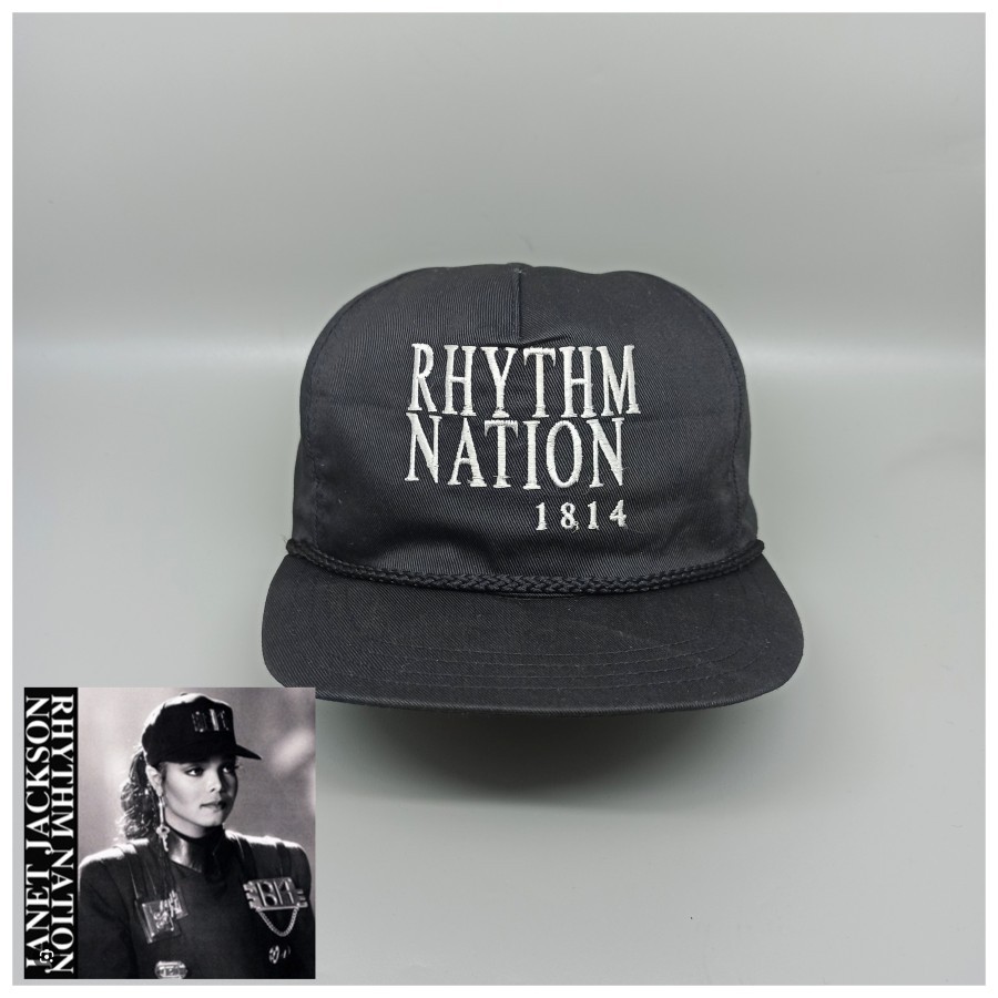 Topi Rhythm Nation Rope Hat Janet Jackson @1989 Vintage Preloved 644