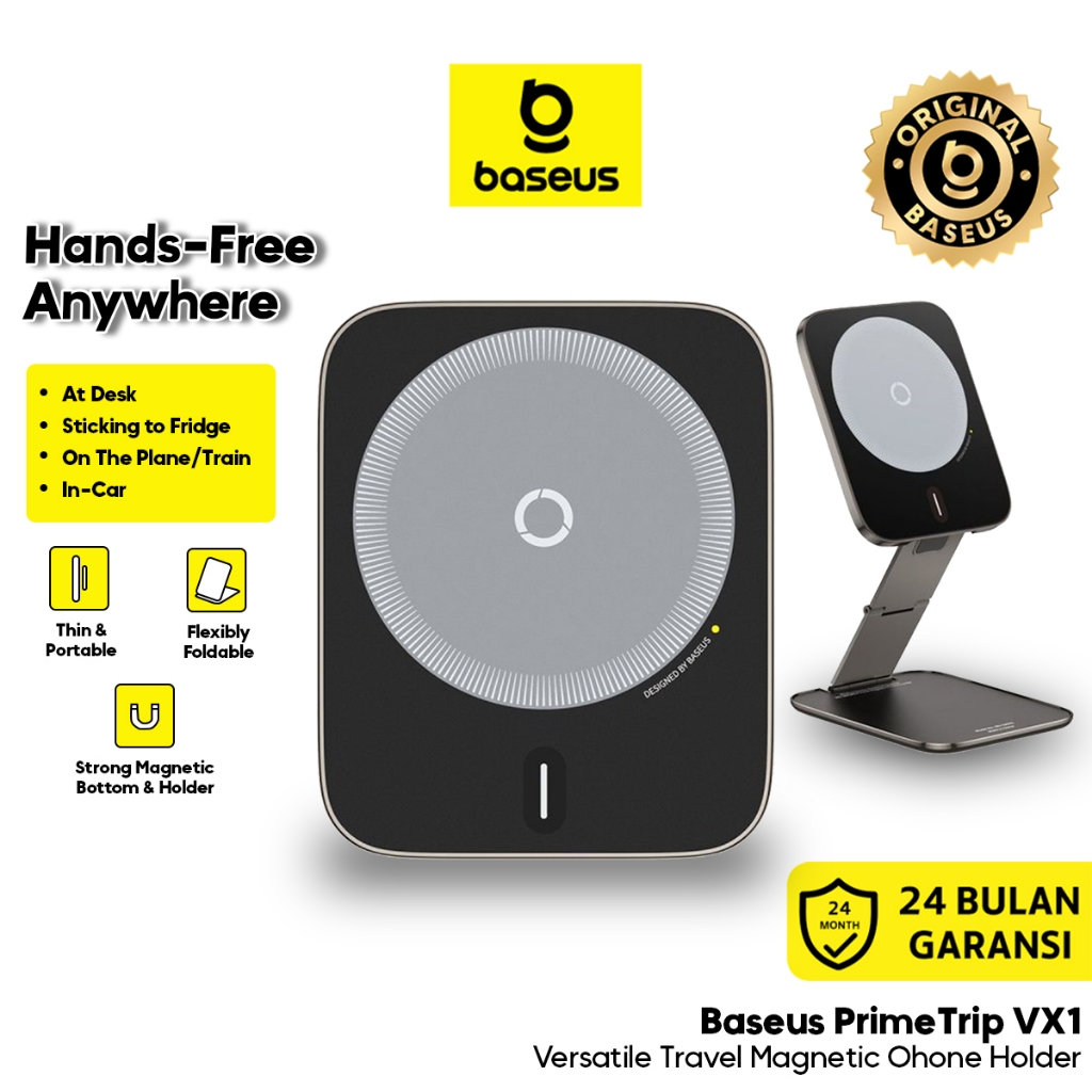 Baseus Holder Fleksibel PrimeTrip VX1 Magnetic Car Phone Holder Rectangle Cosmic Black