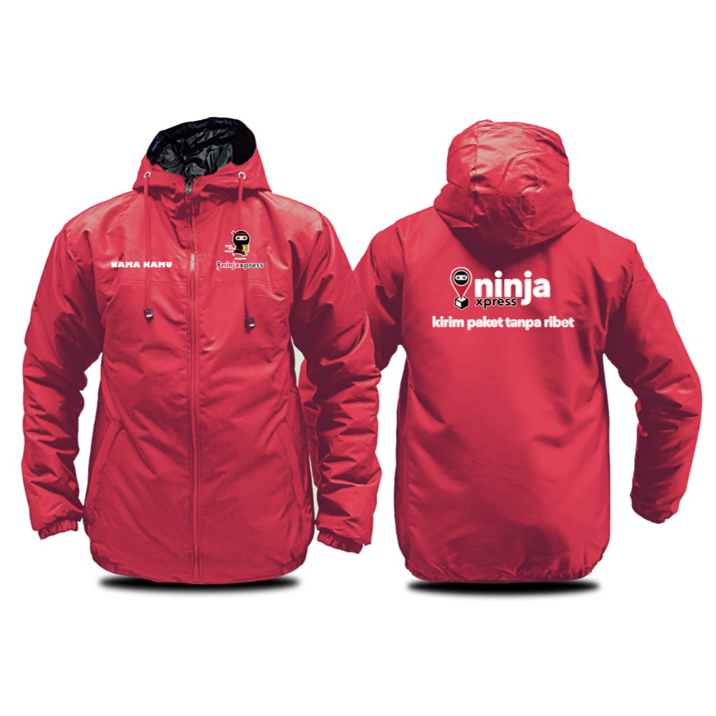 Jaket Ninja Xpress Jaket Parasut Semi WF Tebal Tahan Angin Bisa Custom