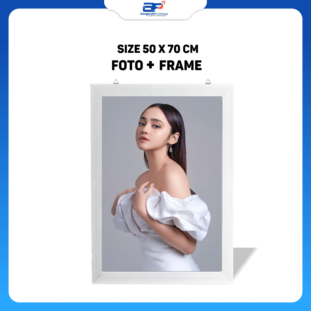 Cetak Foto Jumbo 20r 50x70 cm Frame Exclusive Tanpa Kaca Dekorasi Prewedding Aesthetic