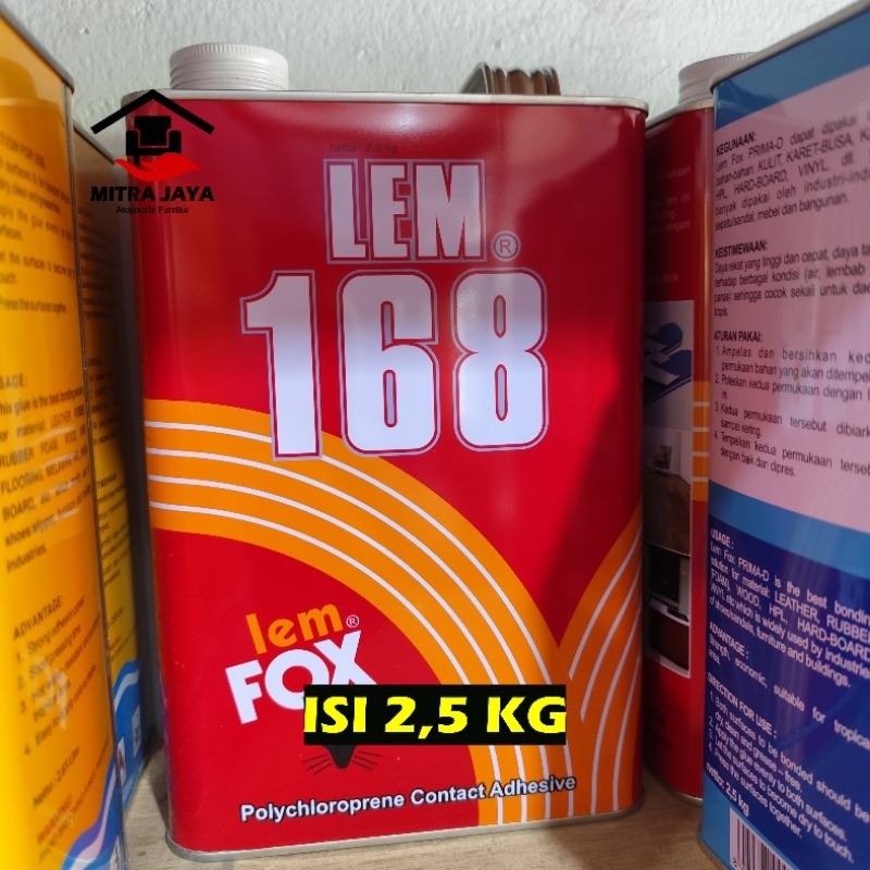 Lem 168 Lem HPL 168 Kuning Lem Fox 168 Hpl Lem HPL Kuning Lem Hpl Fox 2,5 Liter Lem Kulit Vinyl