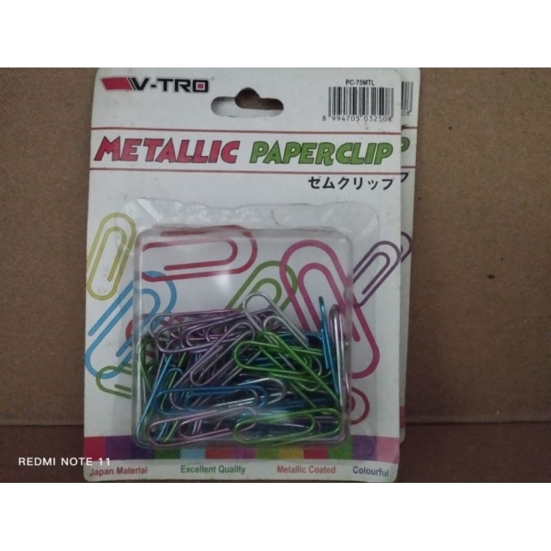 

metallic paper clip/ jepitan kertas/ jepit clip warna warni/ klip kertas