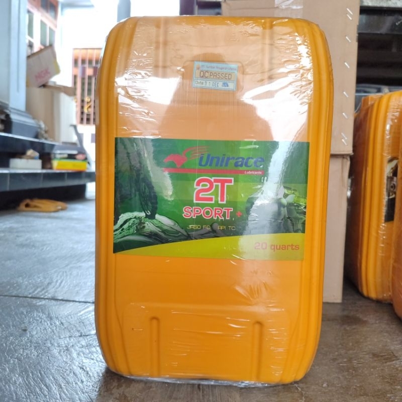 Rejeki.Maju Oli Unirace Galon 2T Sport Oli Samping Motor 2T 20 Quarts Unirace Original