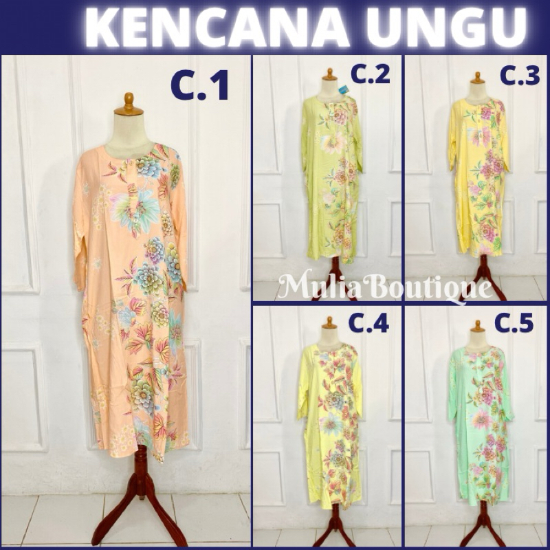 daster lengan 3/4 Ld 110 kencana ungu asli label biru