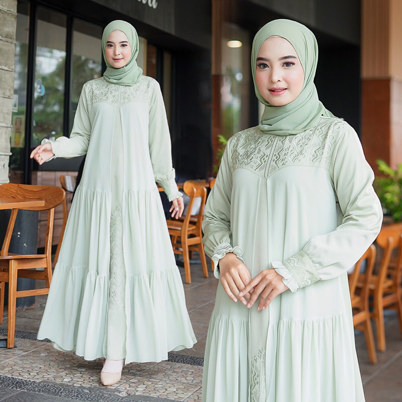 gamis agama DRES , gamis muslim mix seruty , gamis fadinda terbaru