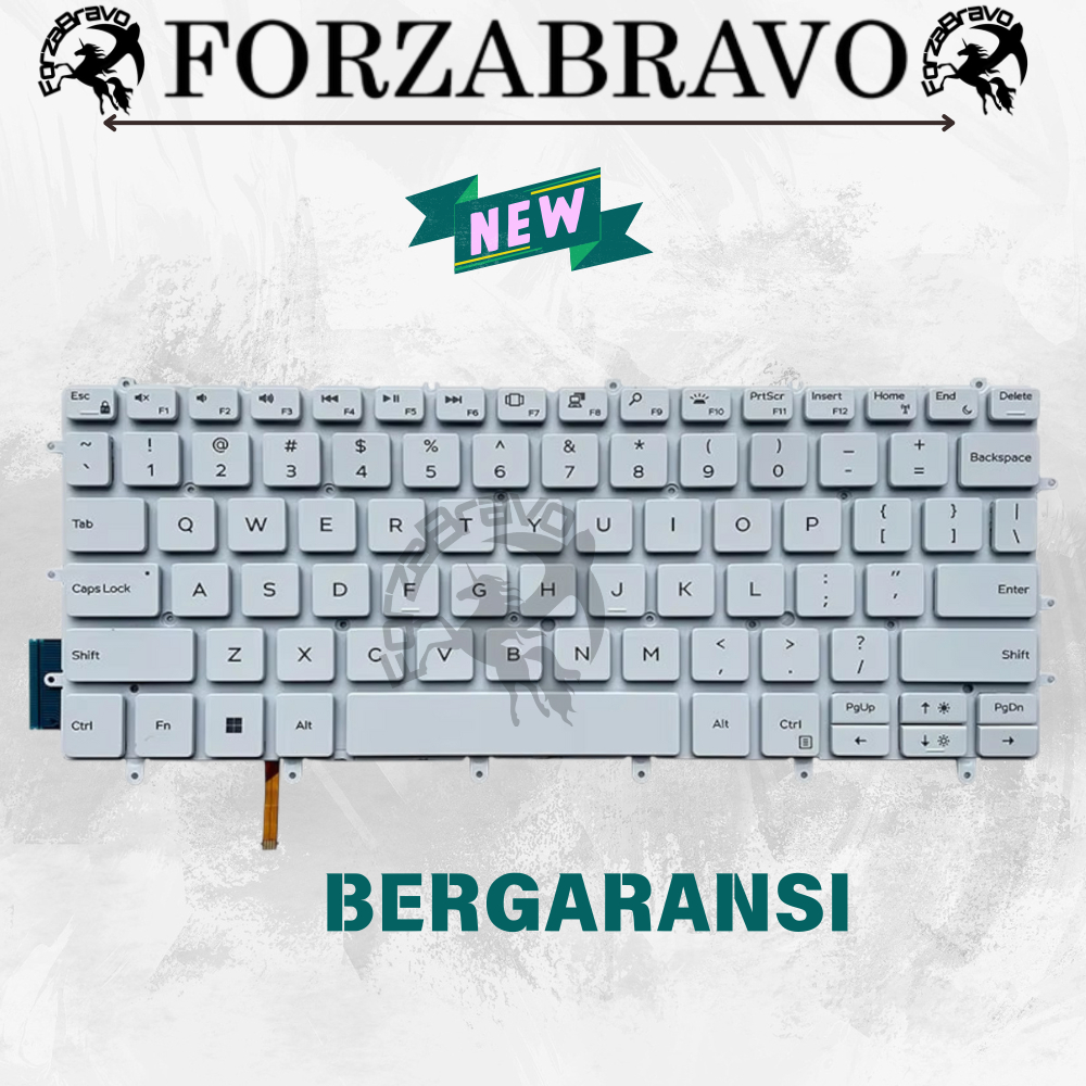 Keyboard for Dell XPS 13 9380 9370 9305 7390 Series Laptop, Dell XPS 13 9380 9370 9305 Putih (Backli