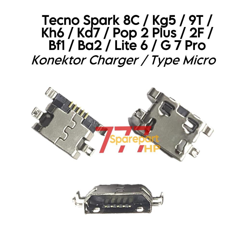 Konektor Charger Only Tipe ( Micro ) Tecno Spark 8C / Spark 9T / Pop 2+ / Pop 2 Plus / Lite 6 / G7 P