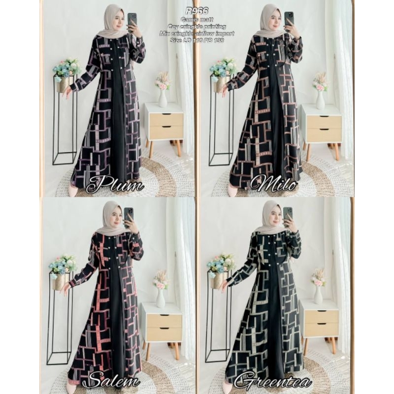 GAMIS RIBYKA KODE R996 //Gamis lebaran//Gamis Terbaru