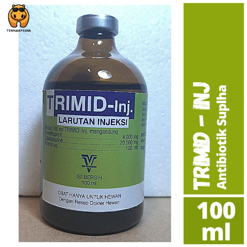 Trimid Injeksi 100 ml - Antibiotik Spektrum Luas Untuk Hewan - Antibiotik Sapi - Antibiotik Ternak
