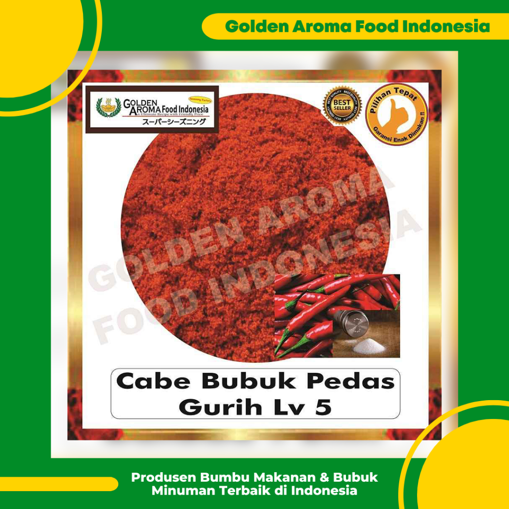 

Cabe Bubuk Pedas Gurih Level 5, Jual Bubuk Cabe Pedas Gurih Level 5 Murah Enak Chilli Powder GAFI