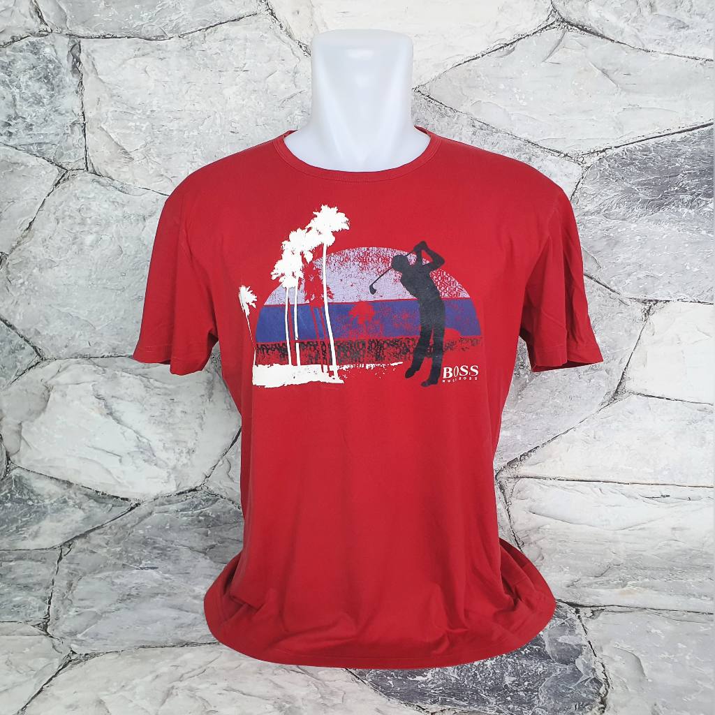 Baju Kaos HUGO BOSS - Size XL / LD 56 cm - Original - Second
