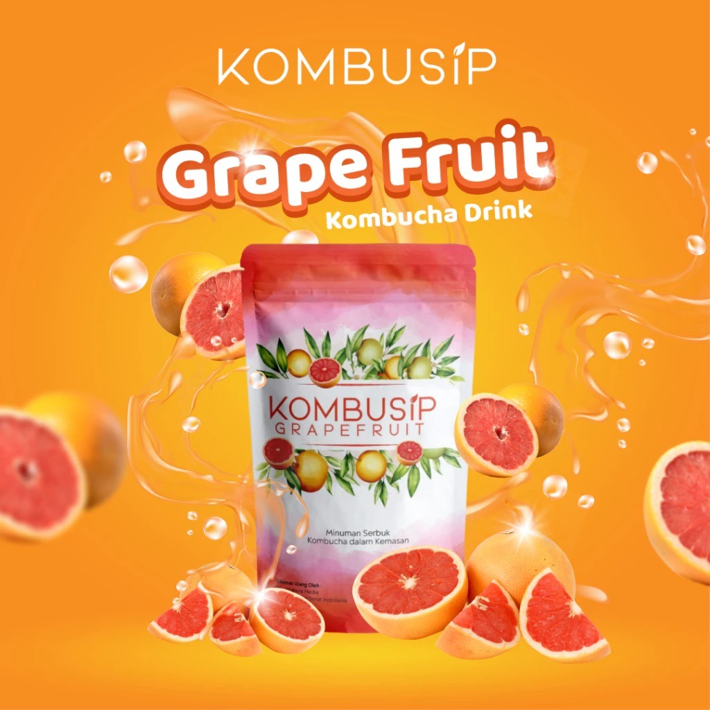 

Kombusip Grapefruit Minuman Teh Serbuk Sehat 1 Sachet