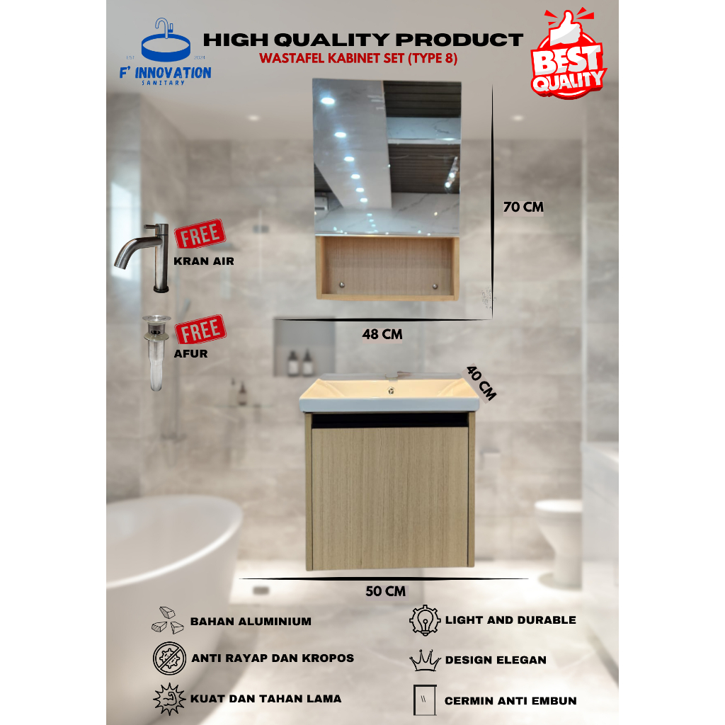 WASTAFEL SET KAMAR MANDI / PAKET WASTAFEL KOMPLIT KAMAR MANDI TOILET MURAH MERIAH TYPE 8