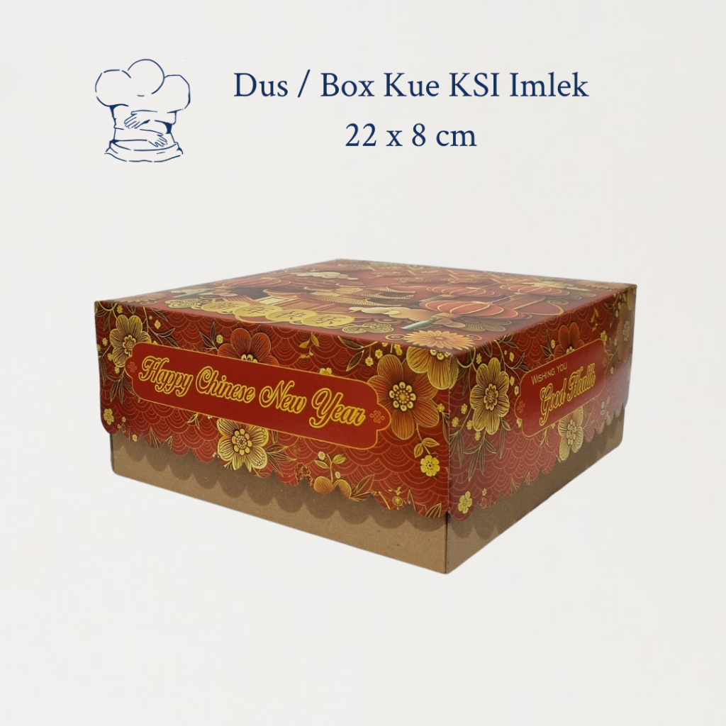 

Box/Dus Kue Imlek (Happy New Year Box) KSI (22x22cm, Tinggi 8/10cm)
