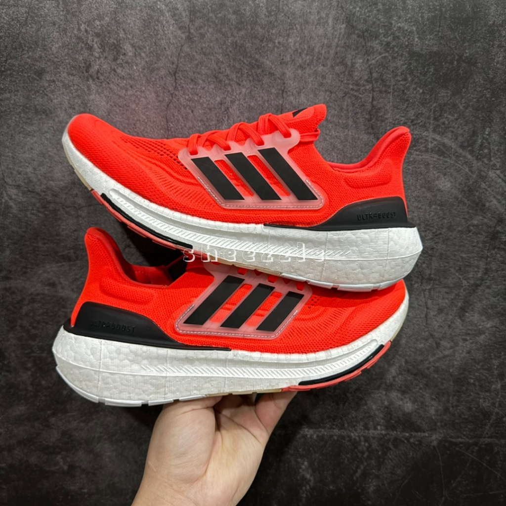 READY STOCK SIZE 46 - Adidas UltraBoost Light Solar Red Black White (Ultra Boost) BNIB ORIGINAL MATE