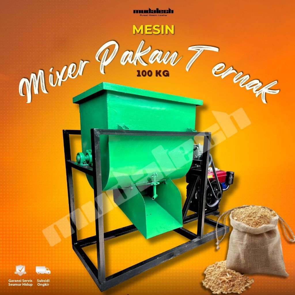 Mesin Mixer Pengaduk Pakan Ternak Mixer Baglog Jamur Kapasitas 25Kg 30Kg 100Kg