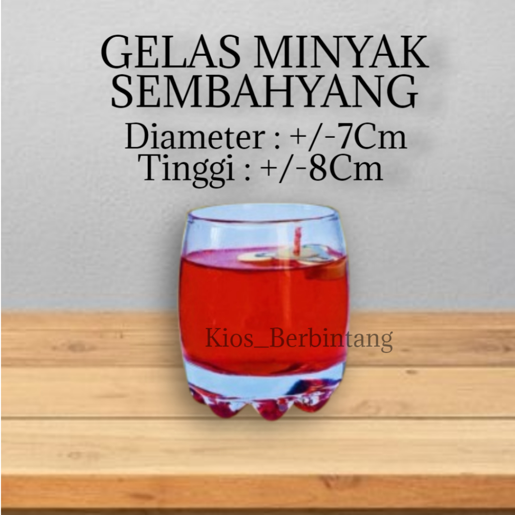 Gelas Kaca Minyak Sembahyang Ukuran 8Cm