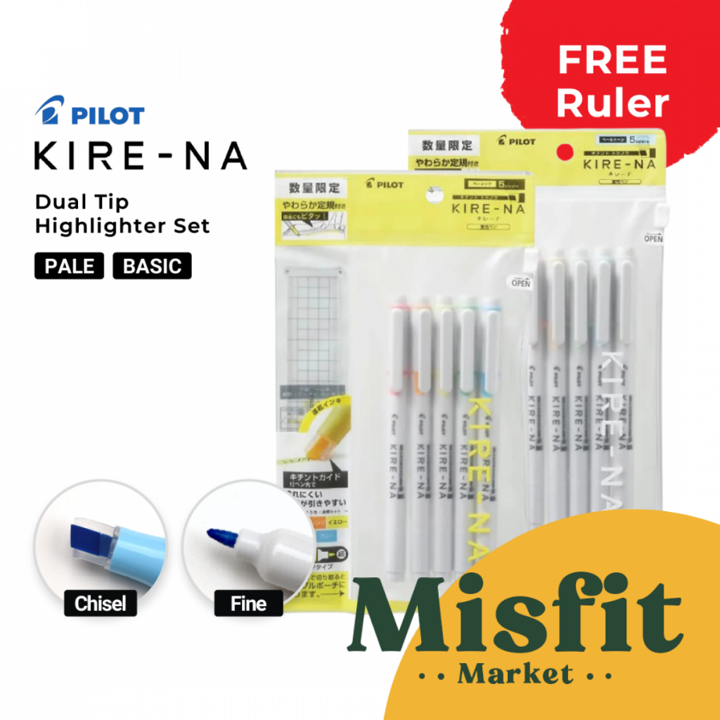 

Pilot KIRE-NA Highlighter Marker 5 Set Color LIMITED EDITION Stab*lo Penanda Tulisan Kirena