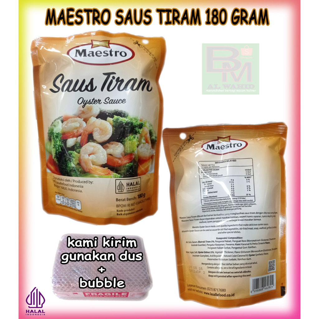 

Maestro Saus Sauce Tiram Refil Kemasan 180 Gram