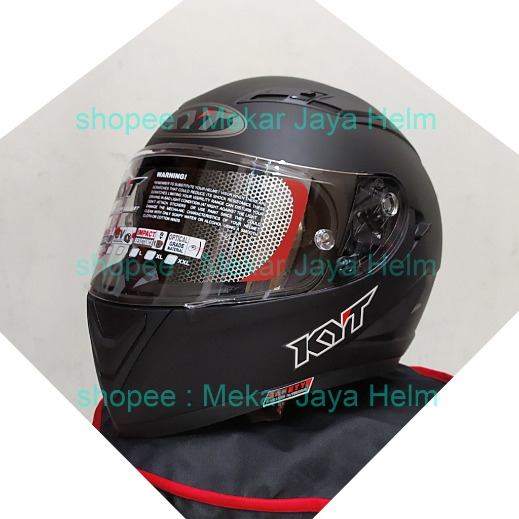 Helm KYT FALCON FR HITAM DOFF Dop MATT BLACK
