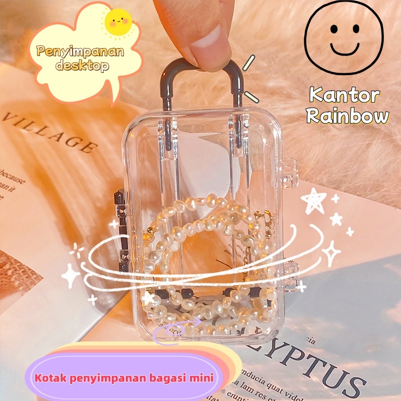 Tempat penyimpanan kreatif berbentuk koper mini, desain sederhana, koper kecil yang bisa digerakkan,