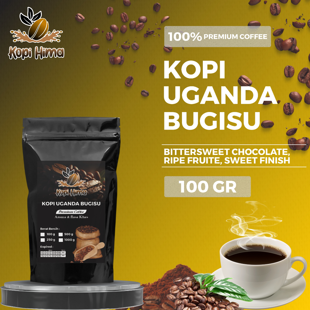 

kopi.hima - bubuk kopi uganda bugisu berat 100 gram premium roasting