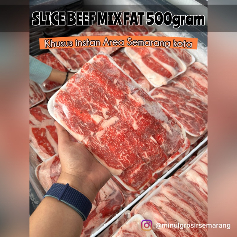 

(frozen food) Slice beef mix fat 500gr//KHUSUS INSTAN AREA SEMARANG